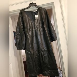 Eloquii faux leather dress